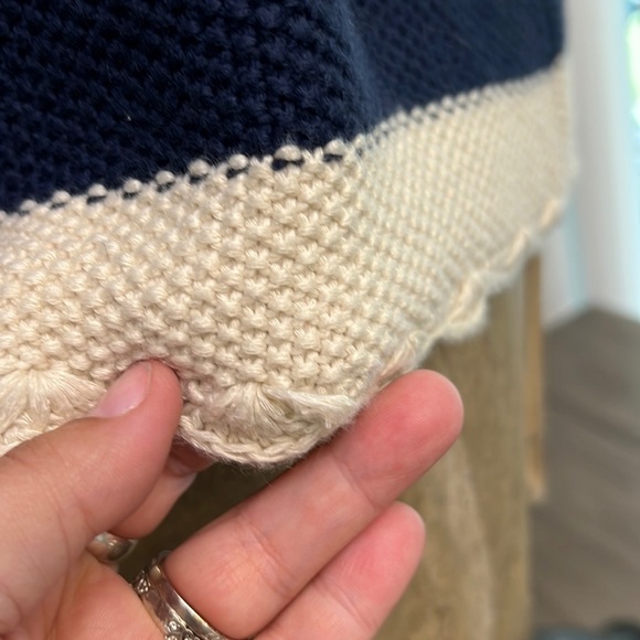 FRNCH PARIS STRIPED BLUE & CREAM KNIT TANK TOP MEDIUM - Picture 8 of 16